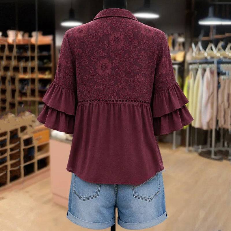 Vintage Floral Print Blouse