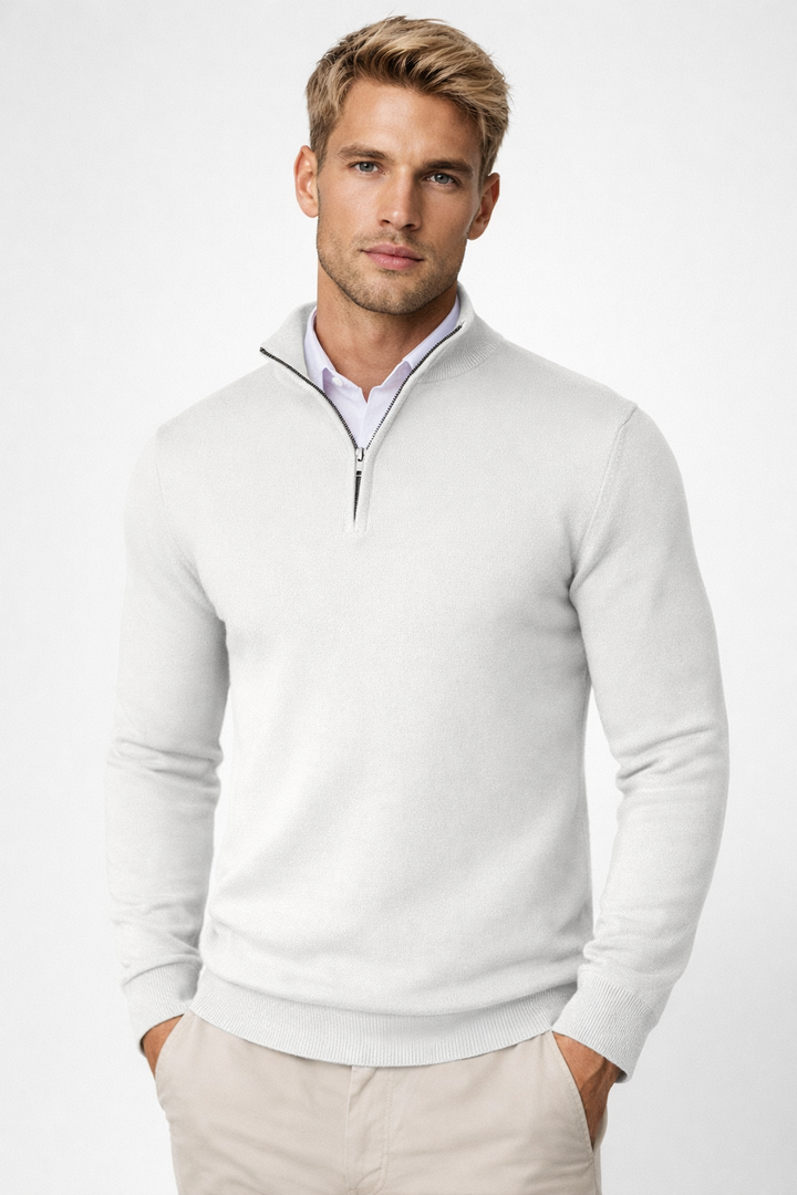 Sweaters for Men | Half-Zip | Stand-Up Collar | Soft & Stylish | Comfortable Fit