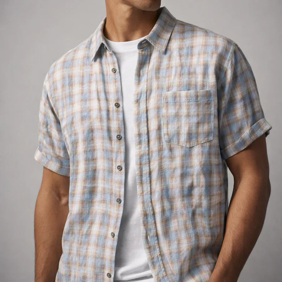 Retro Check Shirt for Men - Elena Harper