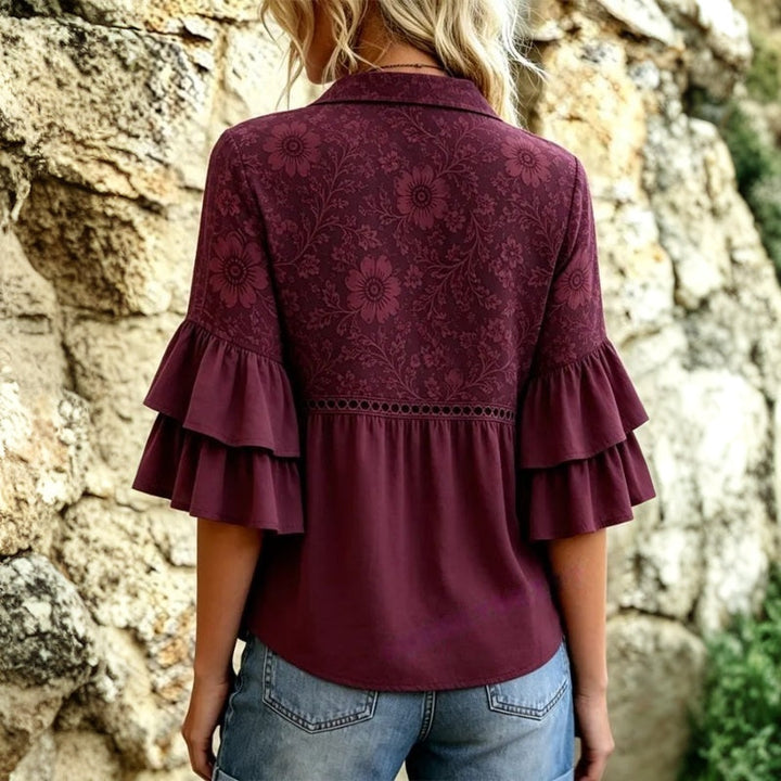 Vintage Floral Print Blouse