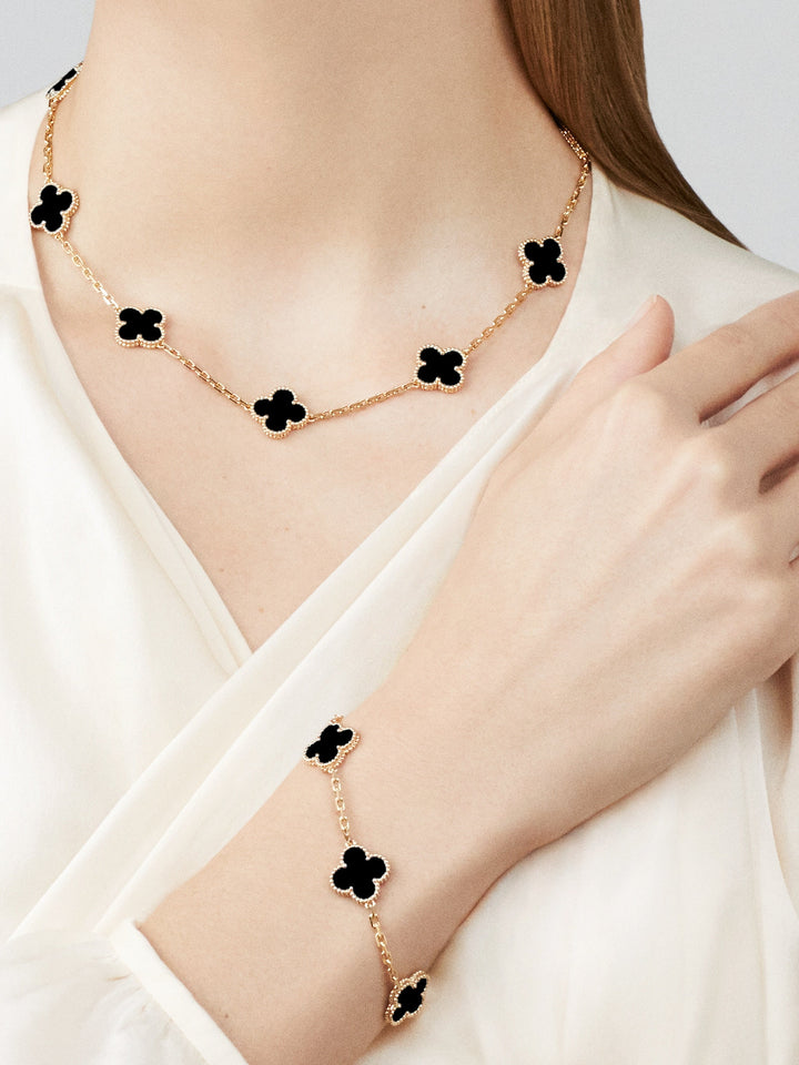 Eternal Midnight Clover Necklace, view 2 - Elena Harper