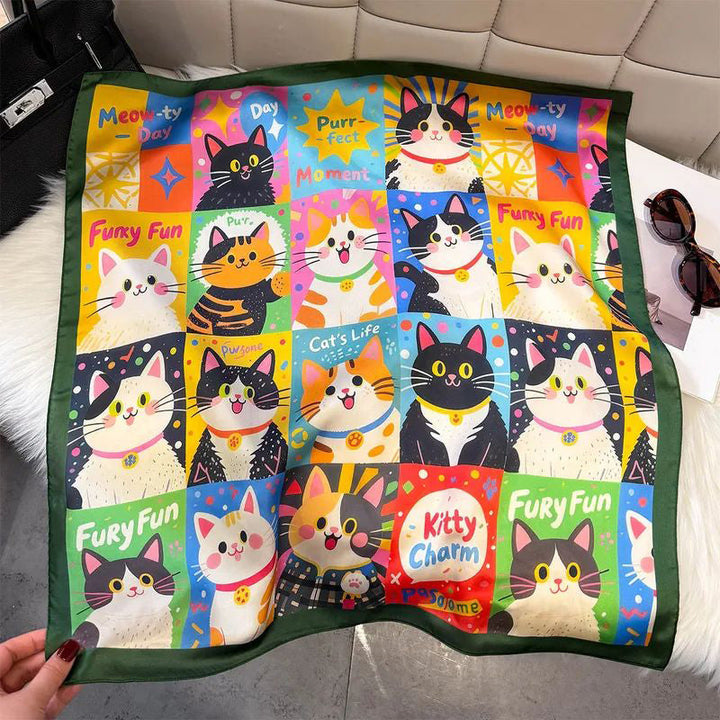 Casual Cat Print Scarf