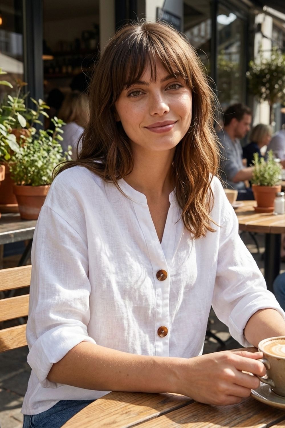 Women's Linen Blouse | Casual Buttons