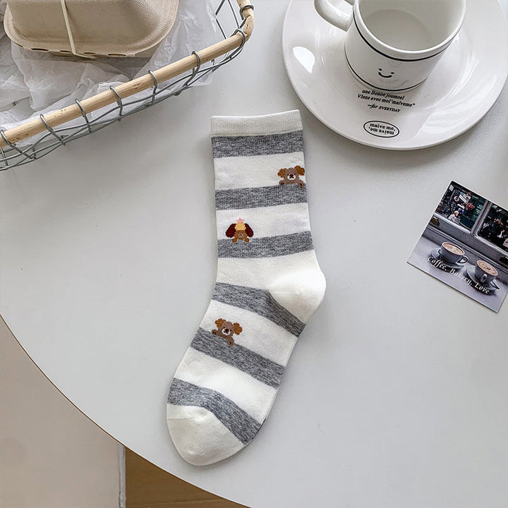 Casual Socks with Puppy Print