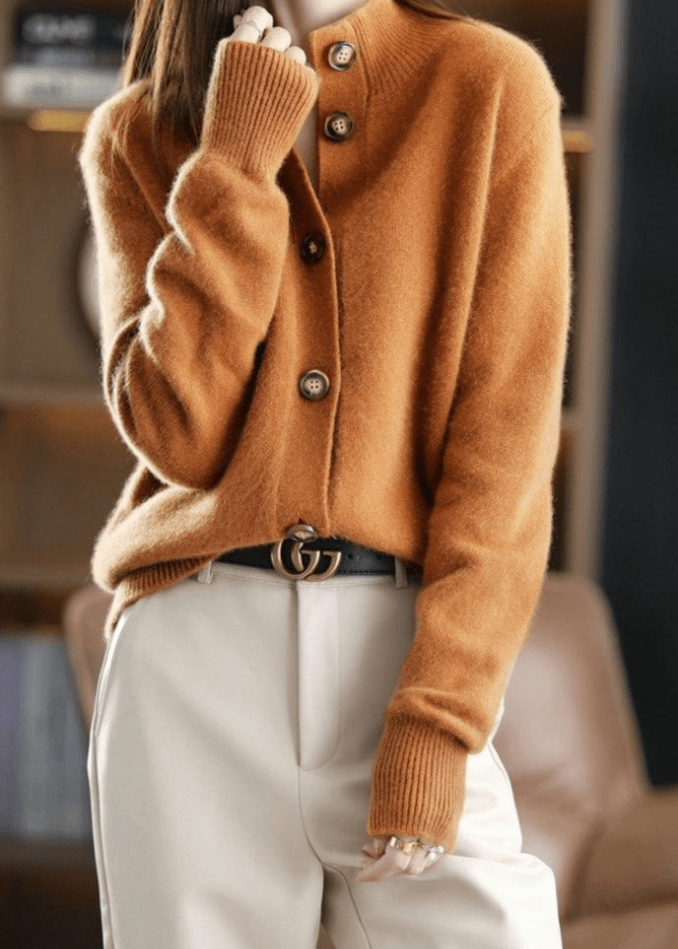 Fern Cardigan With Elegant Buttons, view 4 - Elena Harper