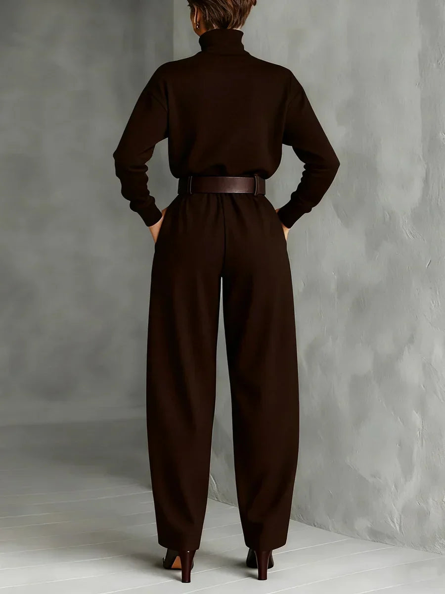 Jessica Elegant Top & Straight-Leg Pants Set - Elena Harper