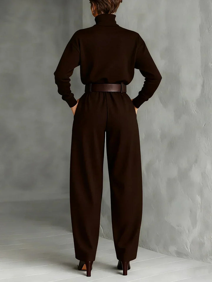 Jessica Elegant Top & Straight-Leg Pants Set - Elena Harper