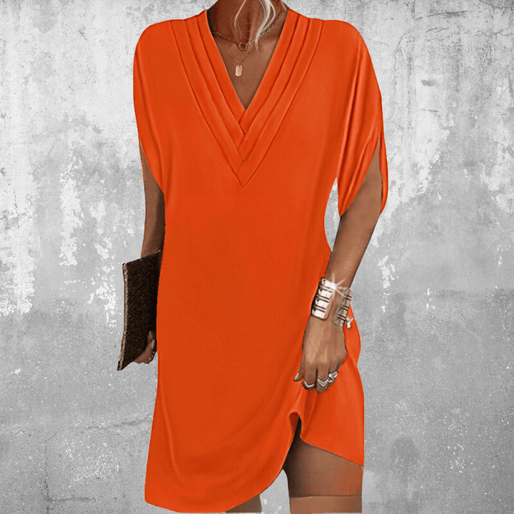 Lena | Women's Loose V-Neck Mini Dress