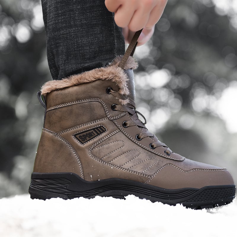Men's Warm Interior Effect Waterproof Boots - Maevon