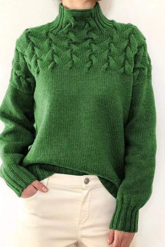 Claudine - Knit Sweater with High Neck