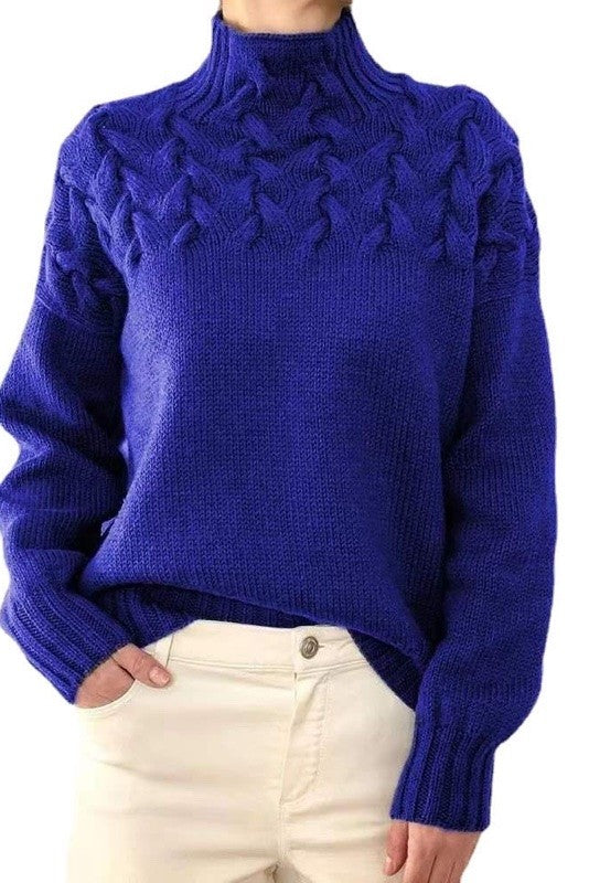 Claudine - Knit Sweater with High Neck