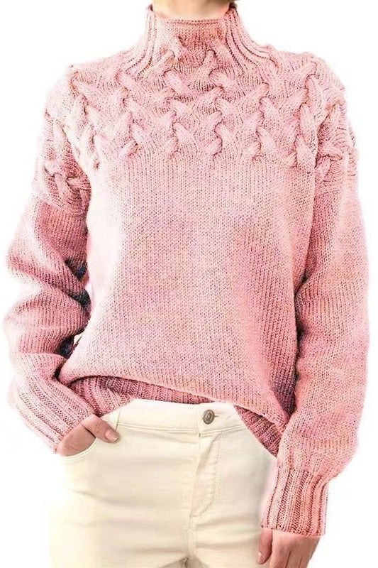 Claudine - Knit Sweater with High Neck