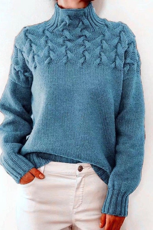 Claudine - Knit Sweater with High Neck