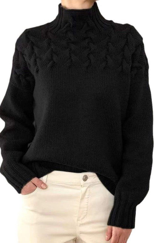 Claudine - Knit Sweater with High Neck