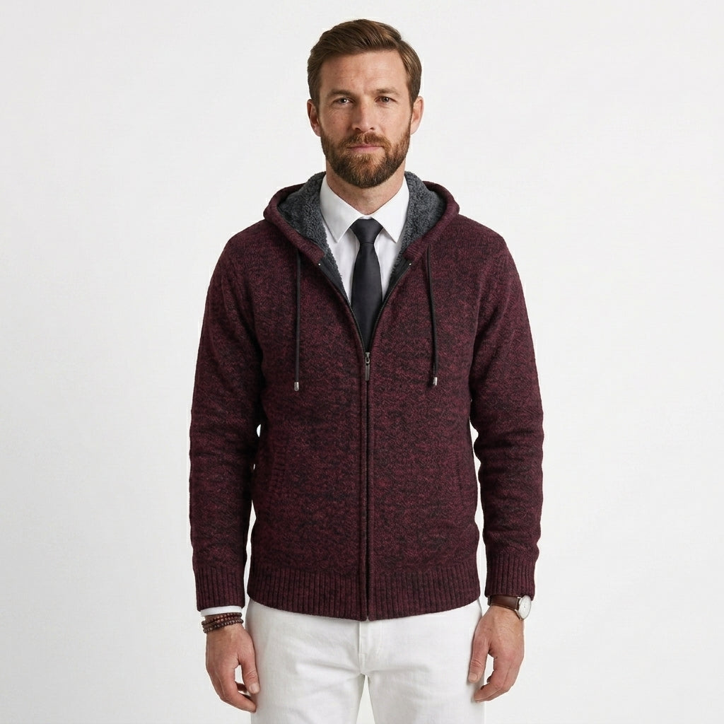 Zip-Up Knit Cardigan For Men