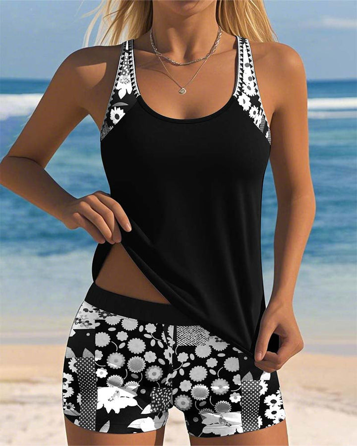 Anna Tummy Control Supportive Swim Set with Boxer Bottoms - Elena Harper