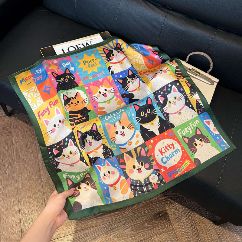 Casual Cat Print Scarf