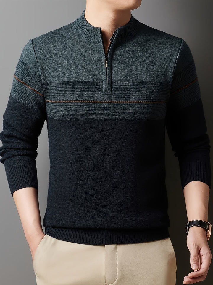 Barrett | Men's Refined Quarter-Zip Sweater with Fine Knit Face