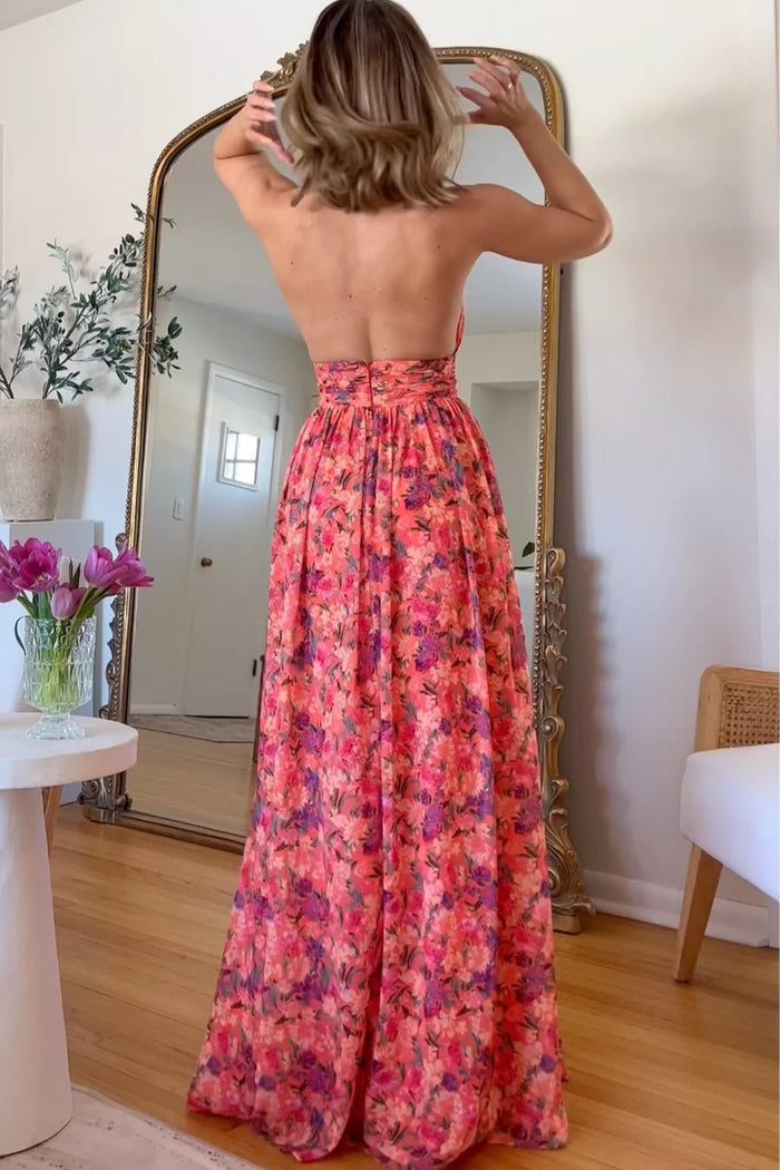 Luna Maxi Dress with Floral Print - Elena Harper