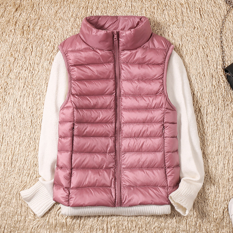 Light Pleated Vest for Women – Down Padding, Elegant
