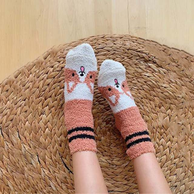 Cartoon Dog Plush Socks