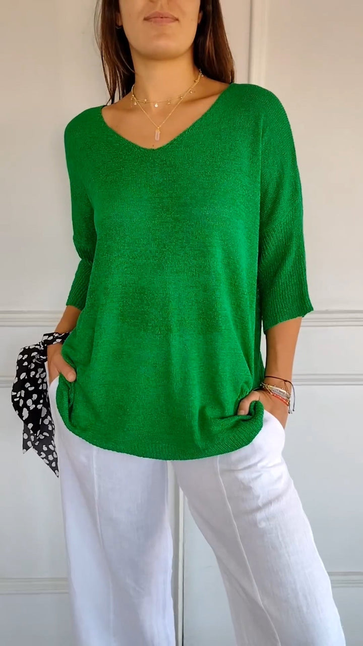 LILITH – V-NECK KNIT TOP