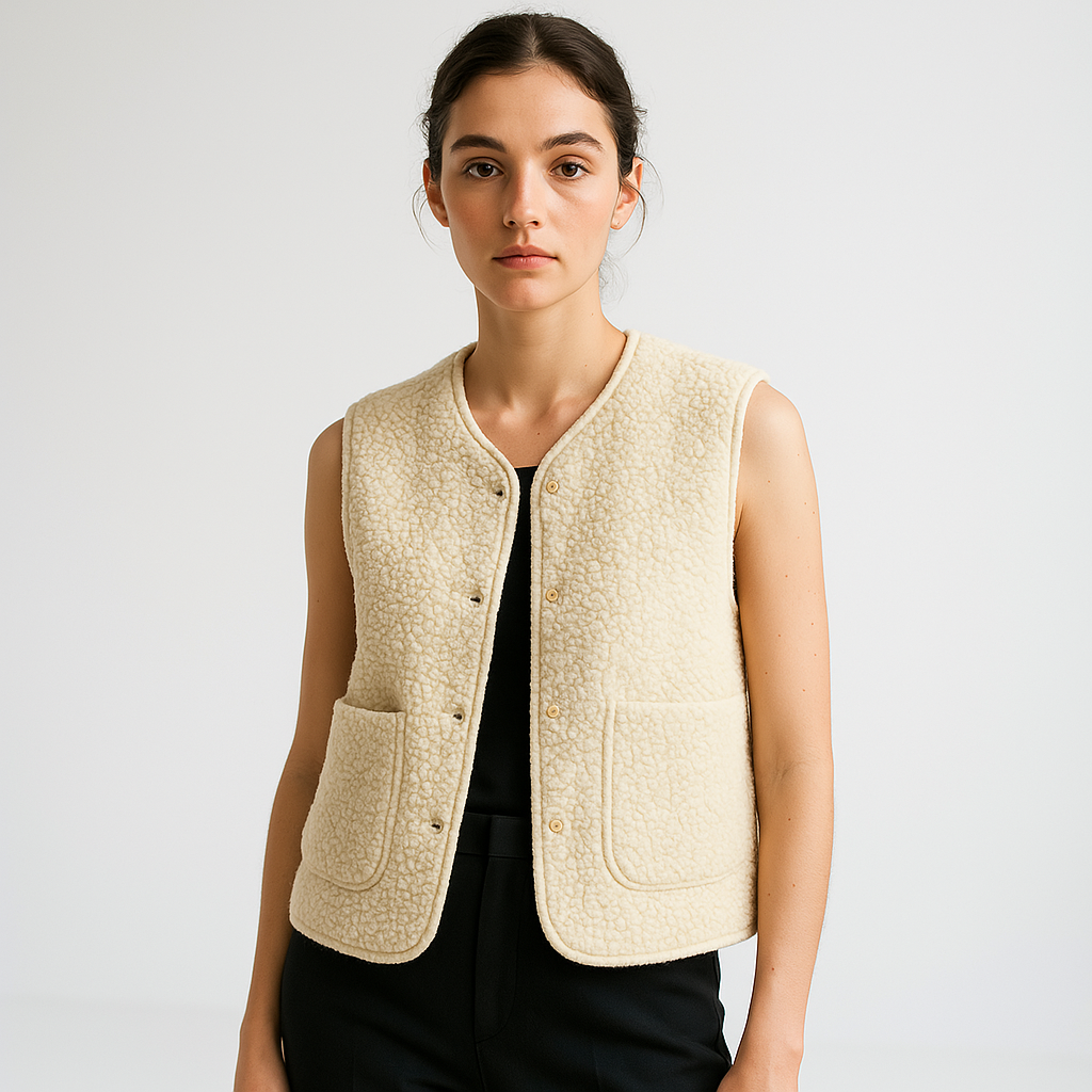 Martina Soft and Cozy Sleeveless Women's Vest, view 2 - Elena Harper