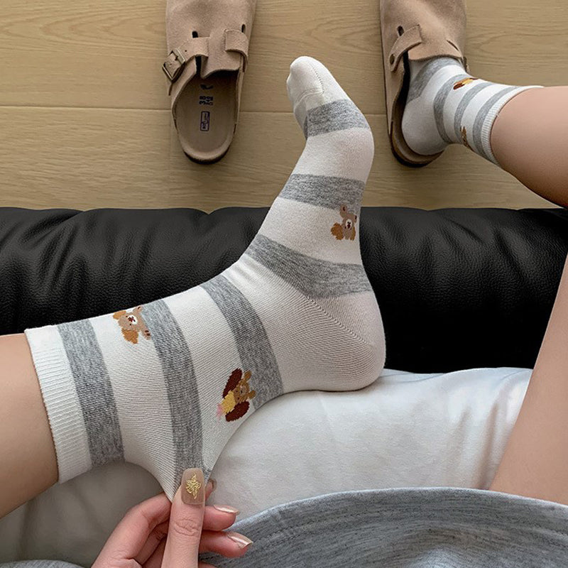 Casual Socks with Puppy Print