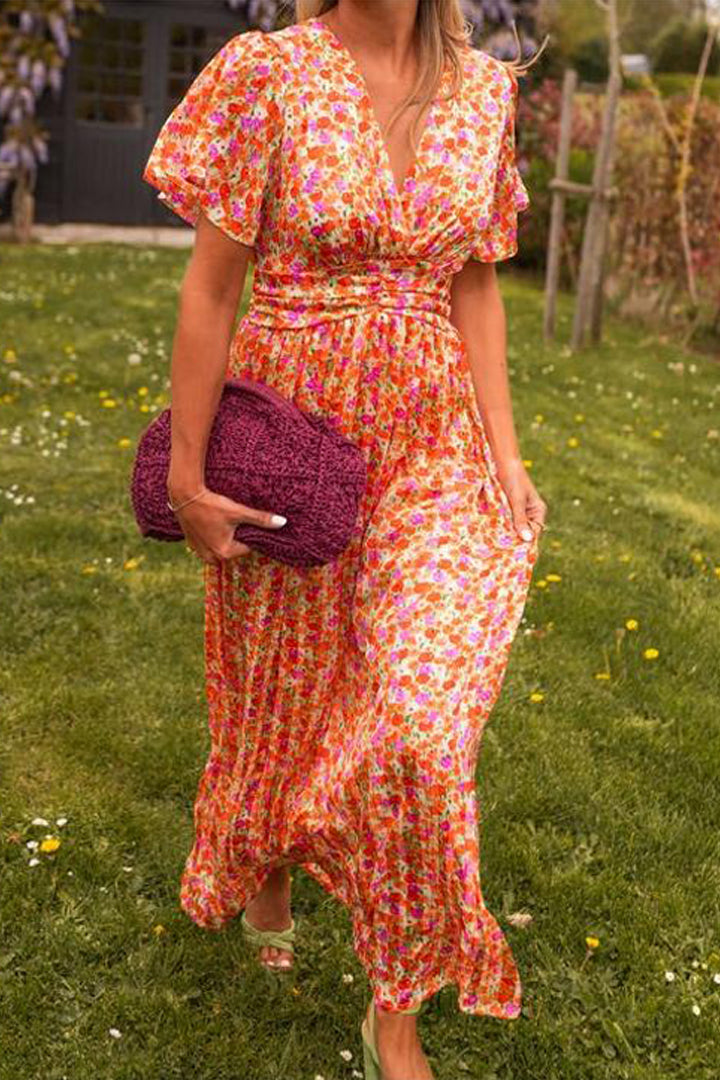 Alora Elegant V-Neck Maxi Dress - Elena Harper