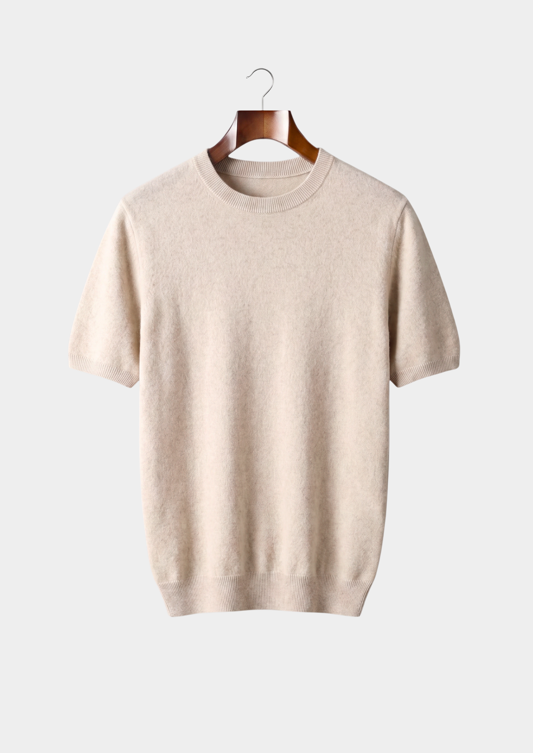 100% CASHMERE CLASSIC CREWNECK T-SHIRT