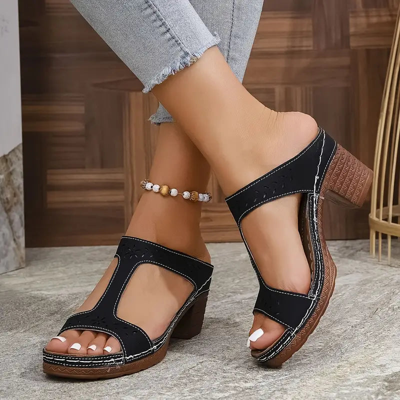 Aeja Supportive Comfort Sandals with Block Heel - Elena Harper