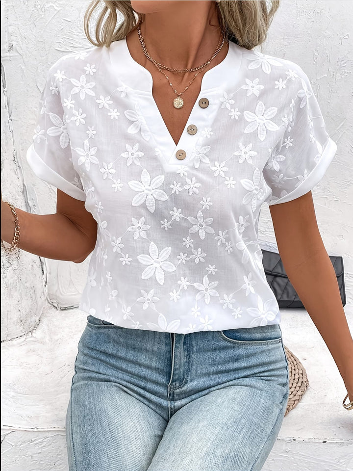 Women's Elegant Floral Button-Up Shirt for All-Day Charm