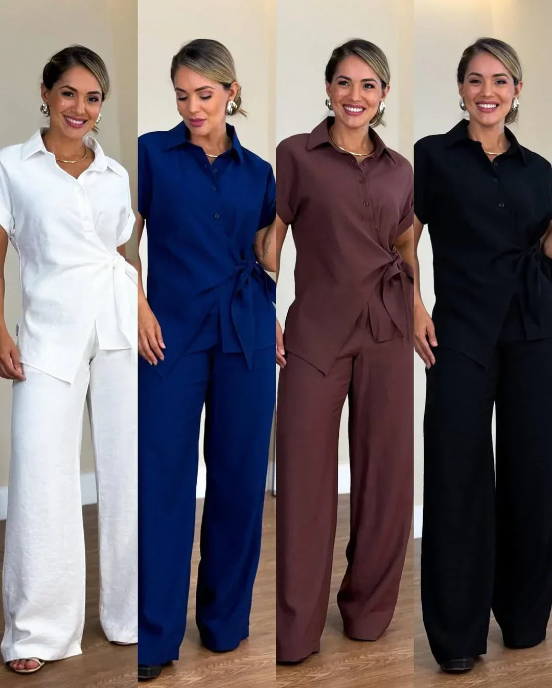 Lorie Elegant Two-Piece Set with Front Tie - Elena Harper