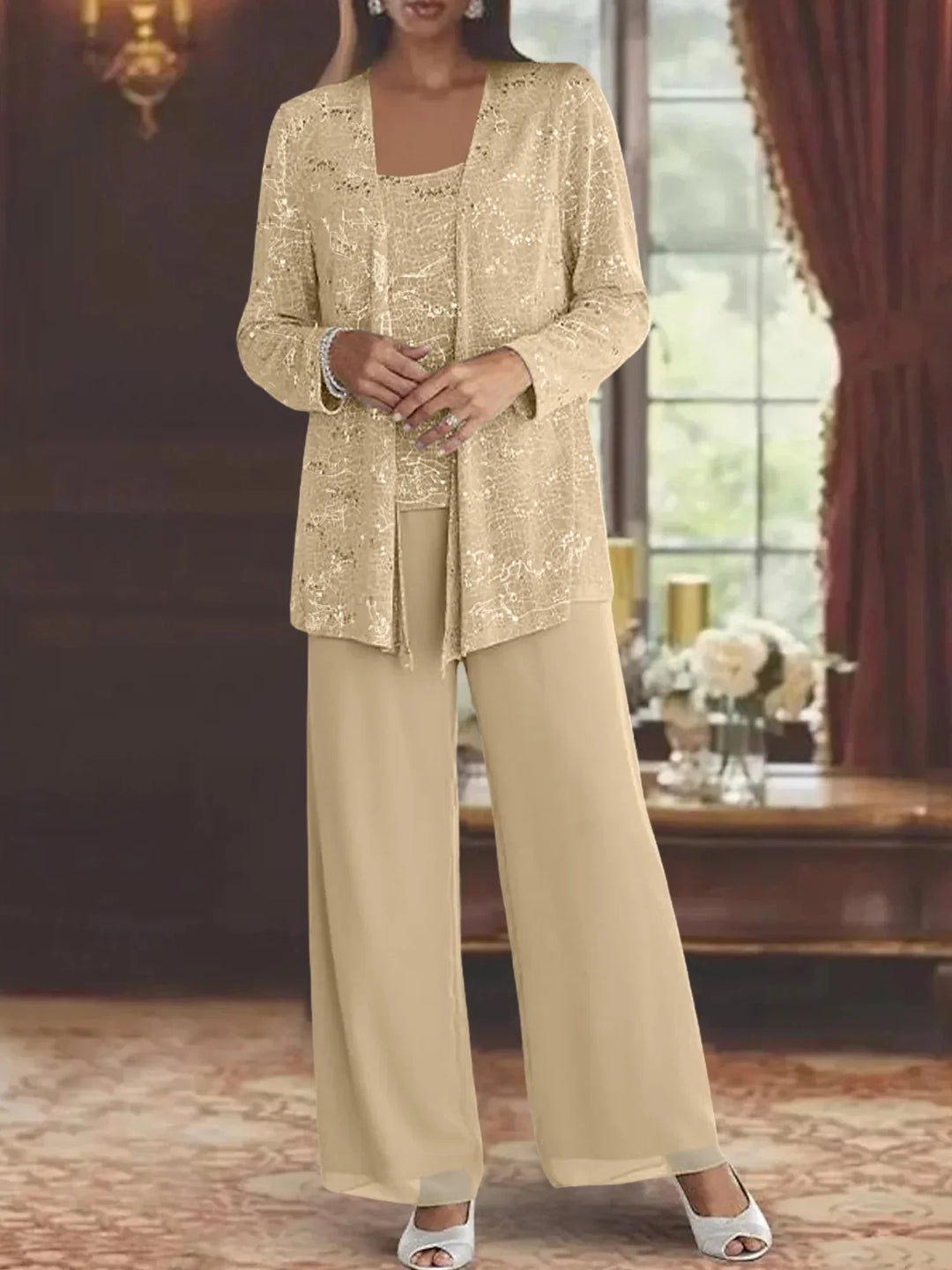 CHIFFON PANT SET FOR WOMEN