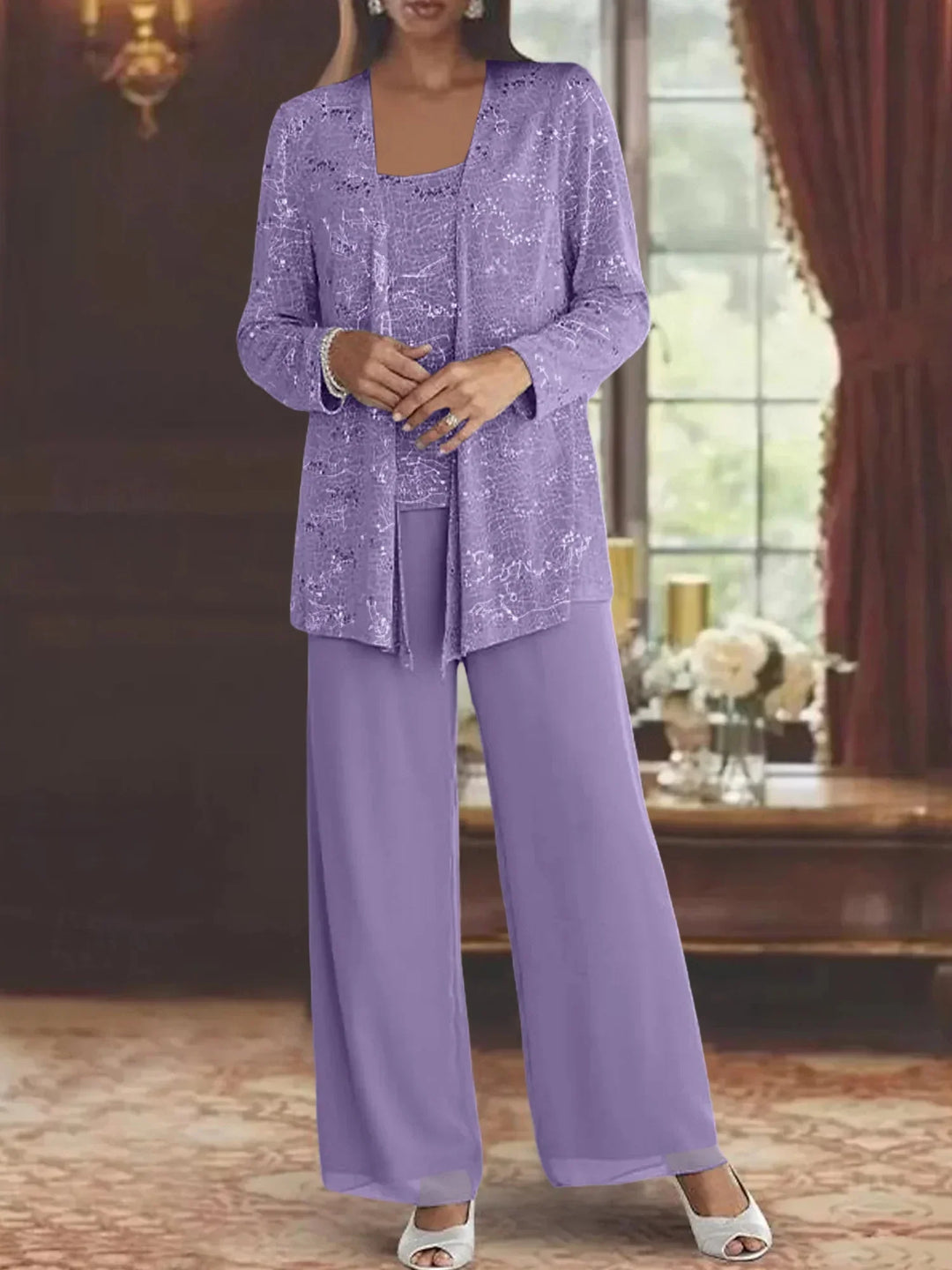 CHIFFON PANT SET FOR WOMEN