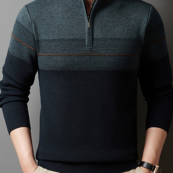 Barrett | Men's Refined Quarter-Zip Sweater with Fine Knit Face