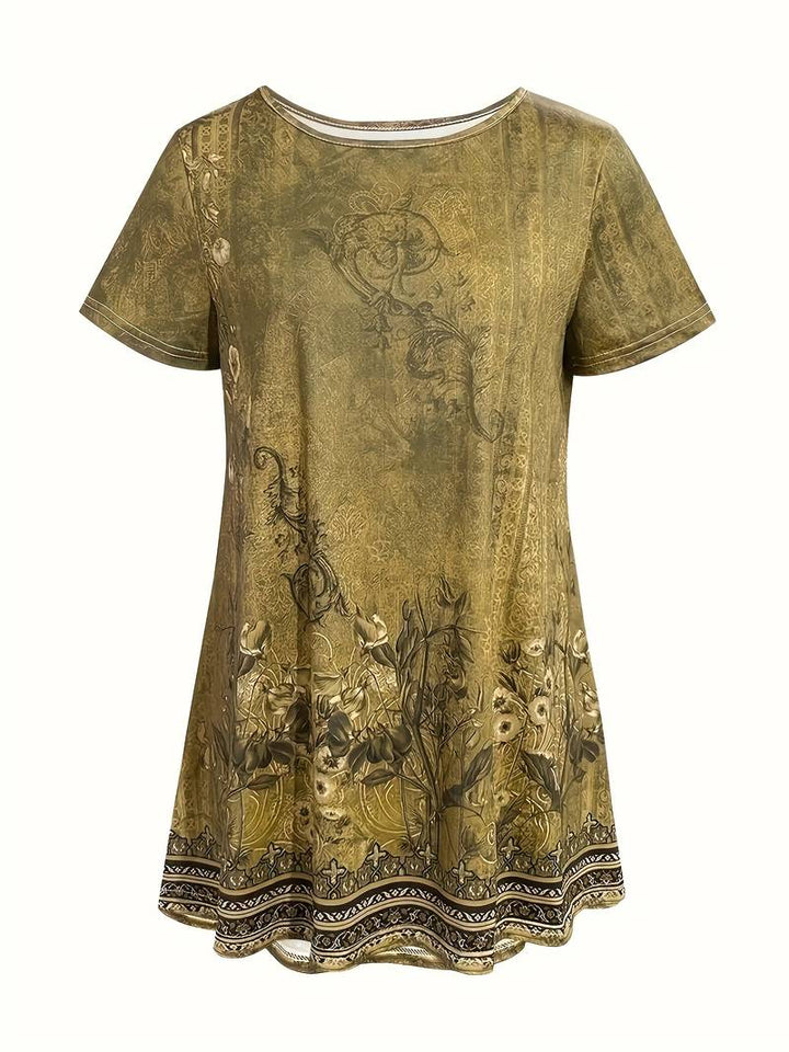 Abhishani Wide T-Shirt with Floral Print - Elena Harper
