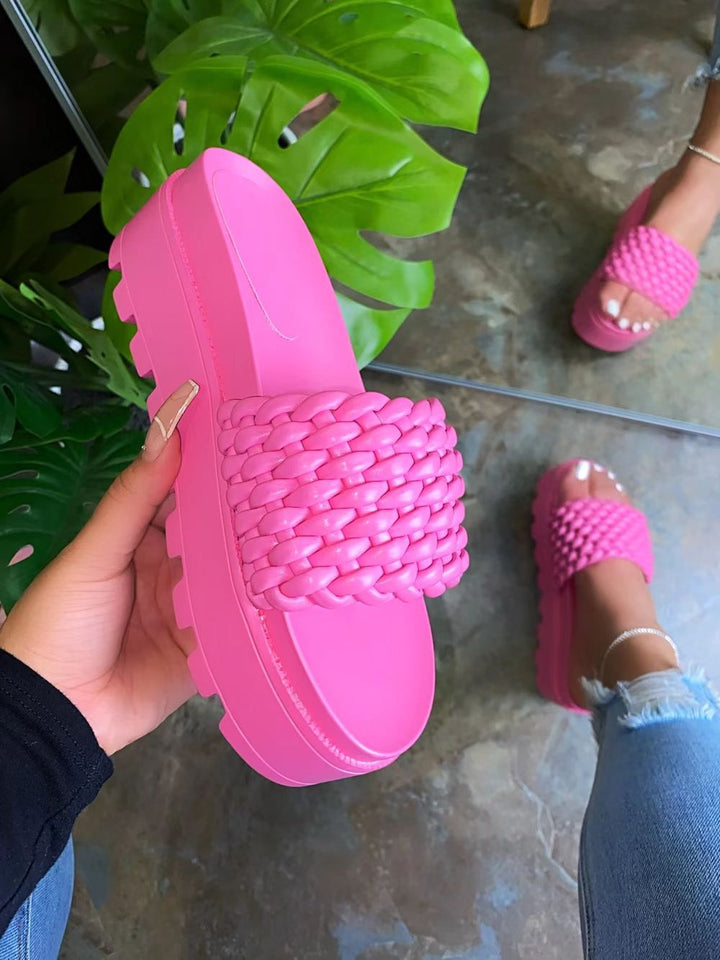 Women's Comfortable and Stylish Platform Sandals with Woven Upper EB