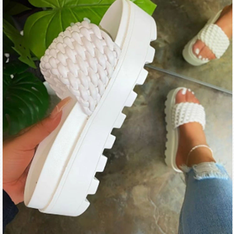Women's Comfortable and Stylish Platform Sandals with Woven Upper EB