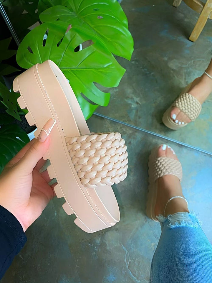 Women's Comfortable and Stylish Platform Sandals with Woven Upper EB
