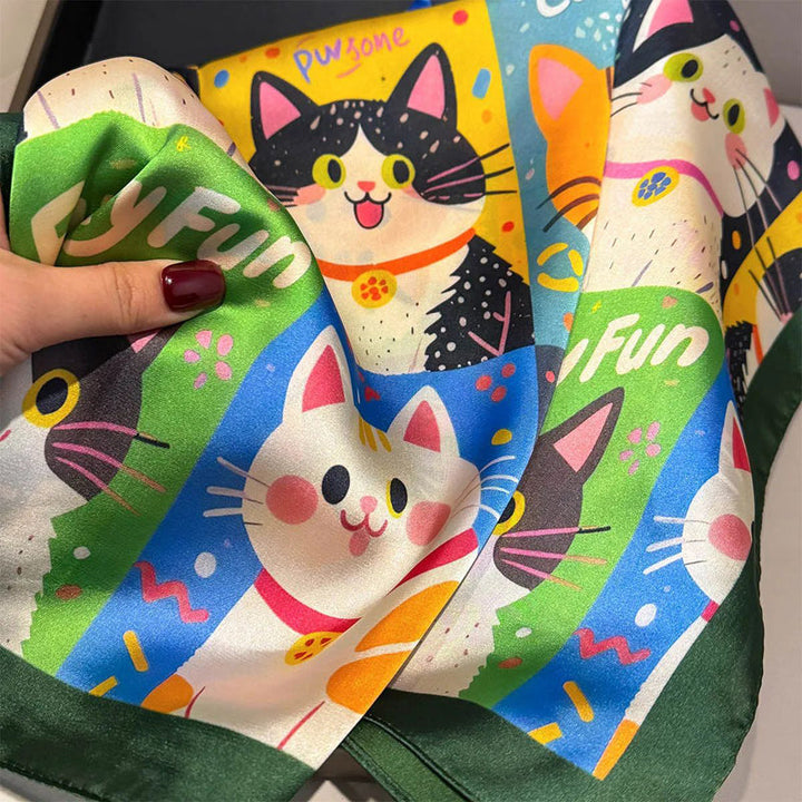 Casual Cat Print Scarf