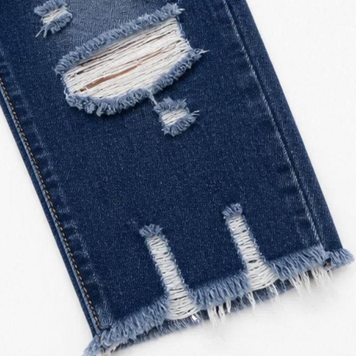 Delina Women's Soft Cotton Frayed-Hem Capri Jeans - Elena Harper