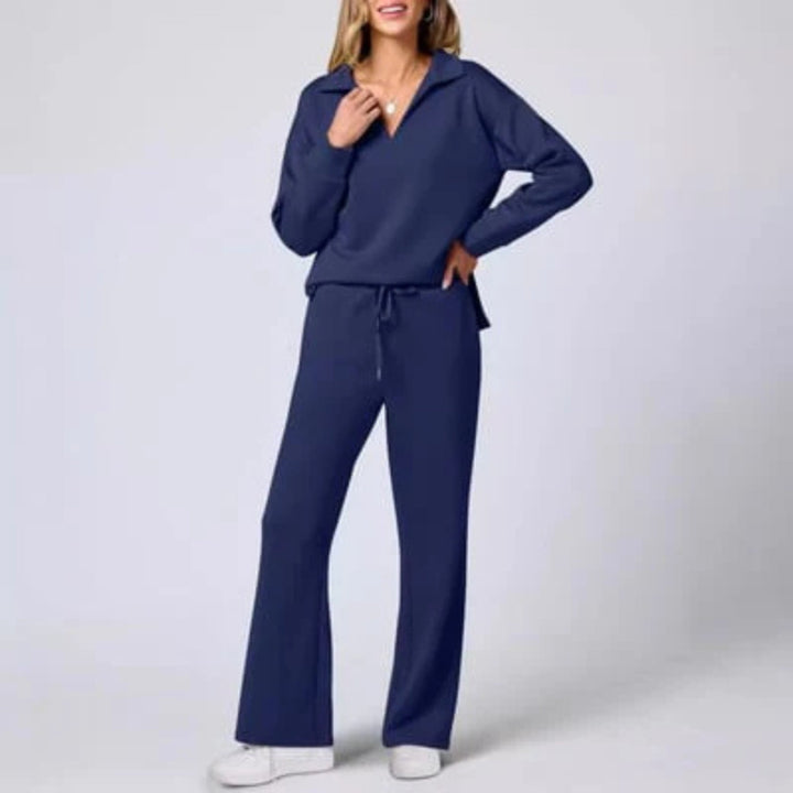 Casual Women's Two-Piece V-Neck Set – Chic and Comfortable Outfit