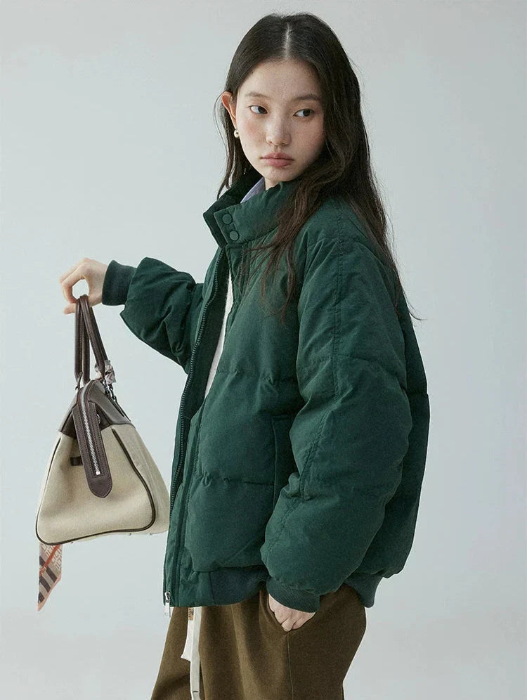 Annora Down Filled Puffer Jacket with High Stand Collar for Women - Elena Harper