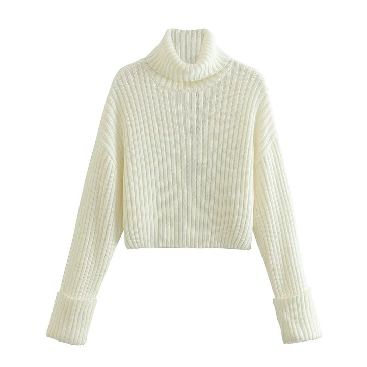 Eva - Women's High Neck Ribbed Sweater