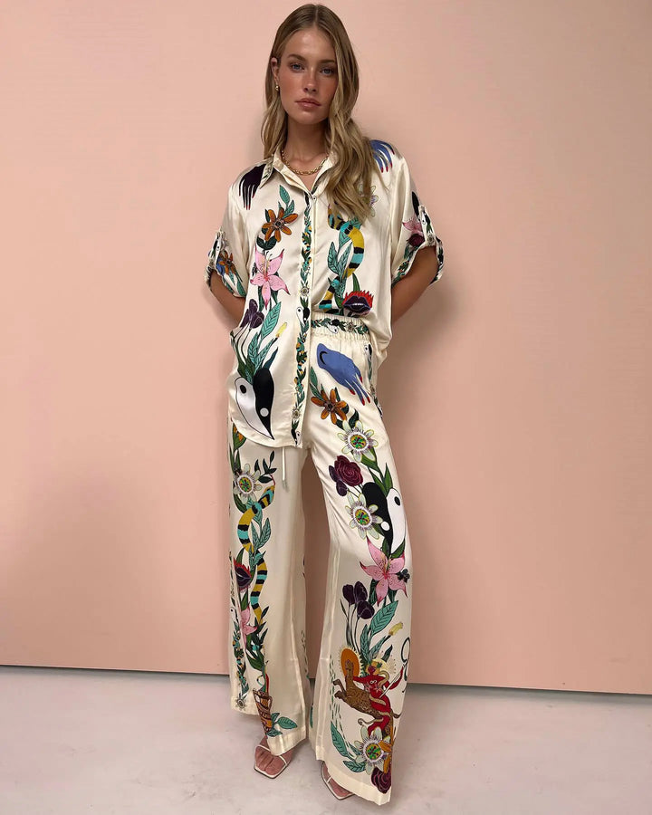 Carlota Floral Print Pants Set - Elena Harper