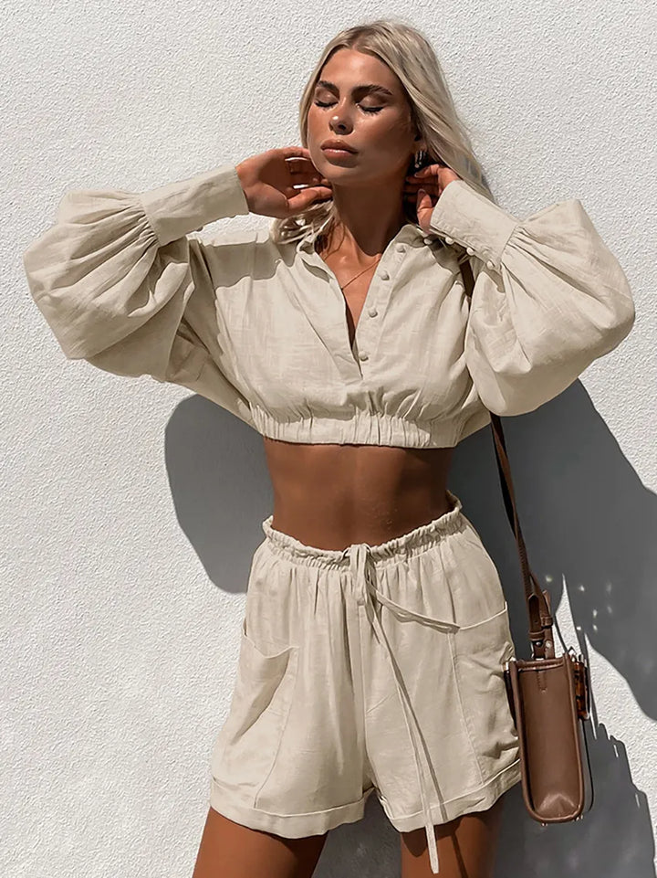 Yaiza - Casual two-piece set in minimalist style