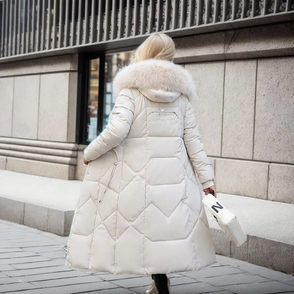 Long Quilted Coat with Hood - Isolde