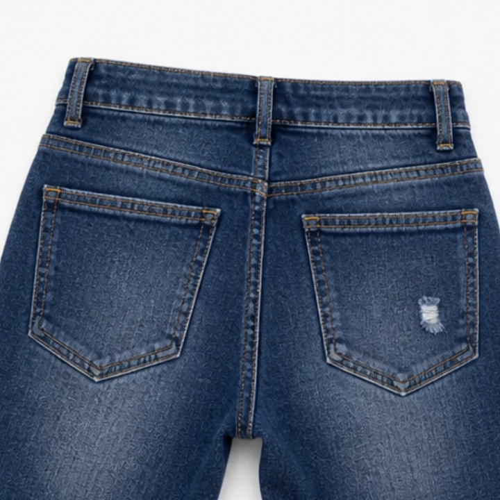 Delina Women's Soft Cotton Frayed-Hem Capri Jeans - Elena Harper