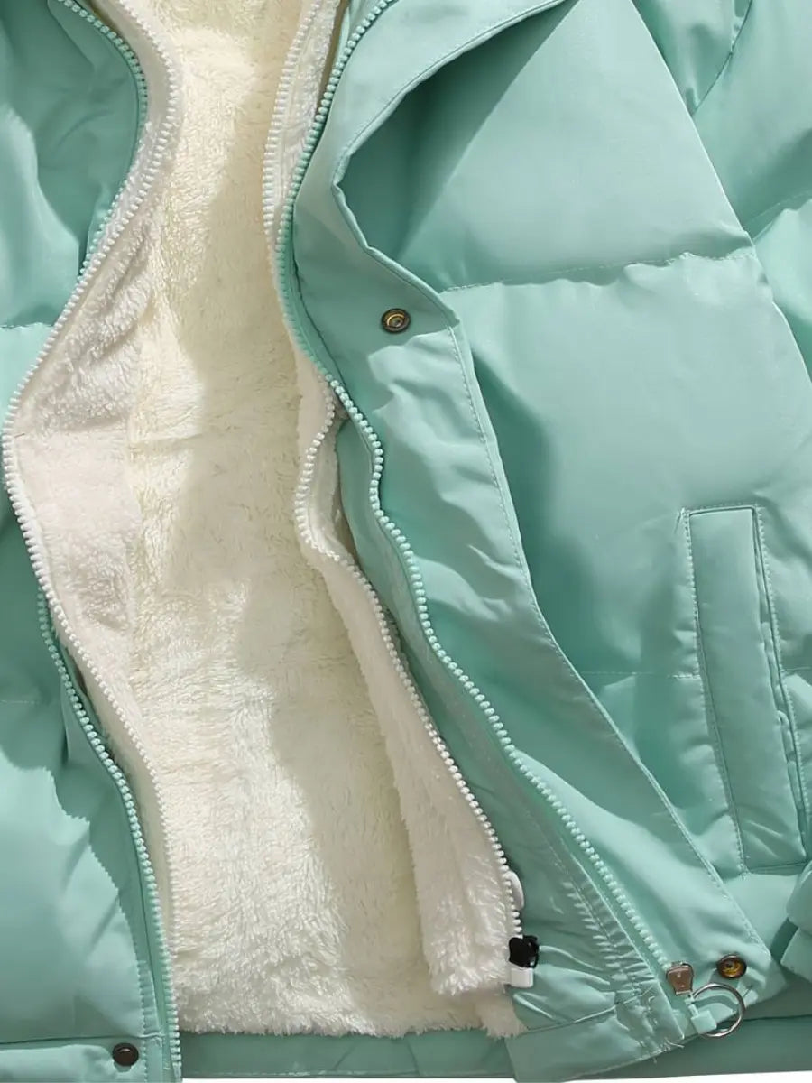 Women's Luxury Winter Puffer Jacket with Plush Hood